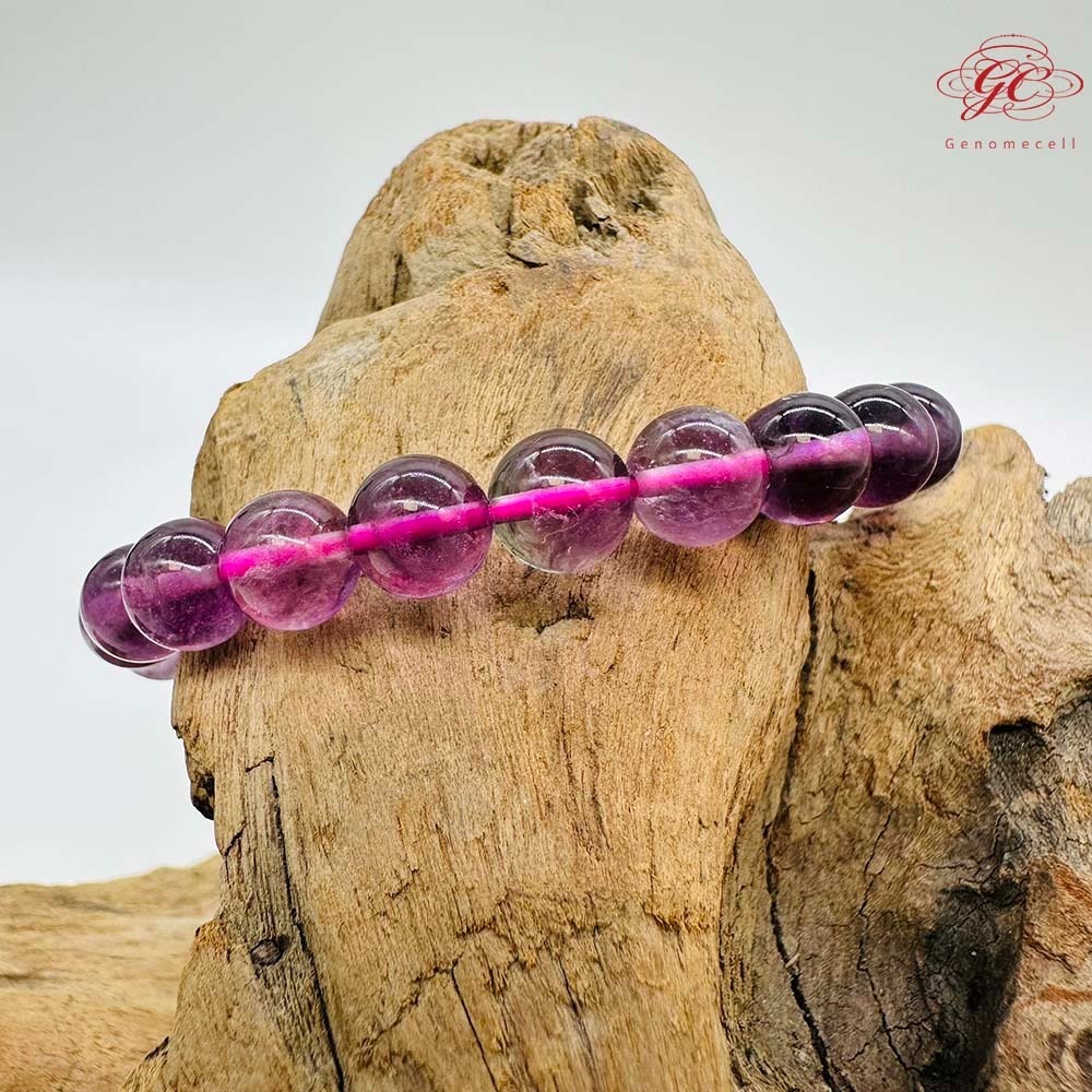 【肌容雪】紫螢石單圈手串 編號B54-細節圖5