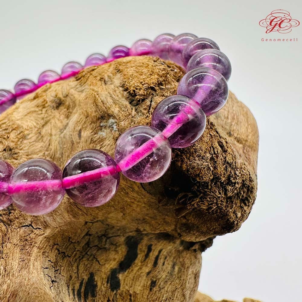 【肌容雪】紫螢石單圈手串 編號B54-細節圖7