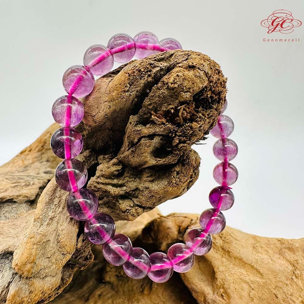 【肌容雪】紫螢石單圈手串 編號B54-細節圖9