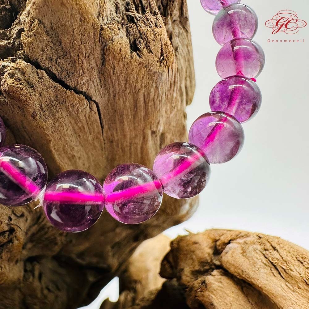 【肌容雪】紫螢石單圈手串 編號B54-細節圖10