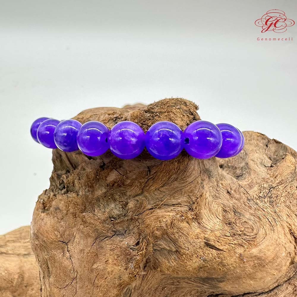 【肌容雪】藍紫色琁玉瑤珠單圈手串 編號B56-細節圖3