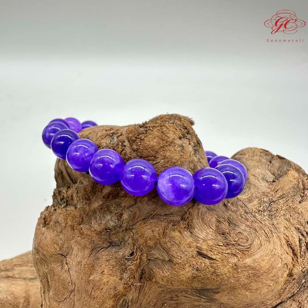 【肌容雪】藍紫色琁玉瑤珠單圈手串 編號B56-細節圖5