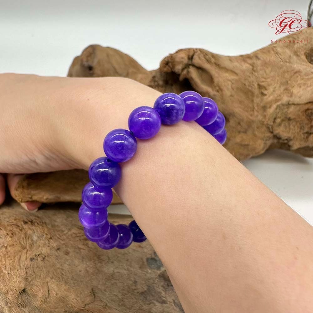 【肌容雪】藍紫色琁玉瑤珠單圈手串 編號B56-細節圖10