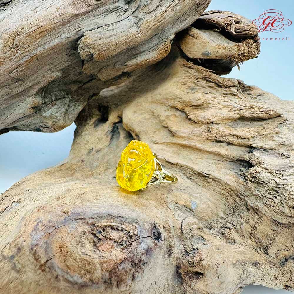 【肌容雪】貔貅造型琥珀戒指 編號B122-細節圖6
