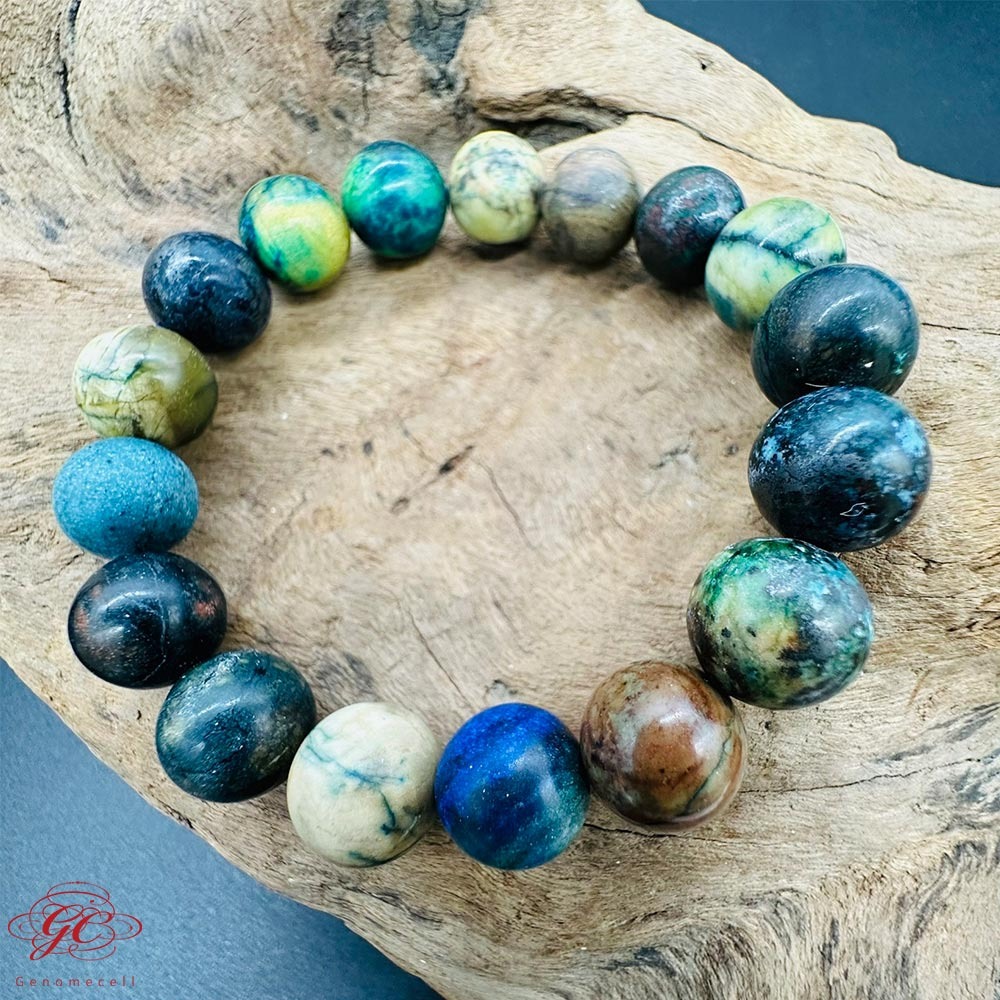 【肌容雪】鳳凰松石藍彩珠手串 編號B162-細節圖2