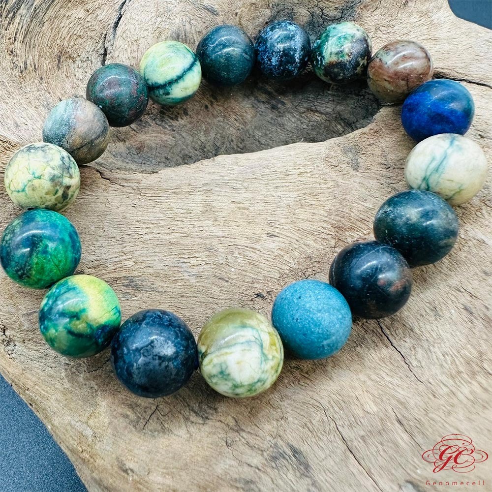 【肌容雪】鳳凰松石藍彩珠手串 編號B162-細節圖5