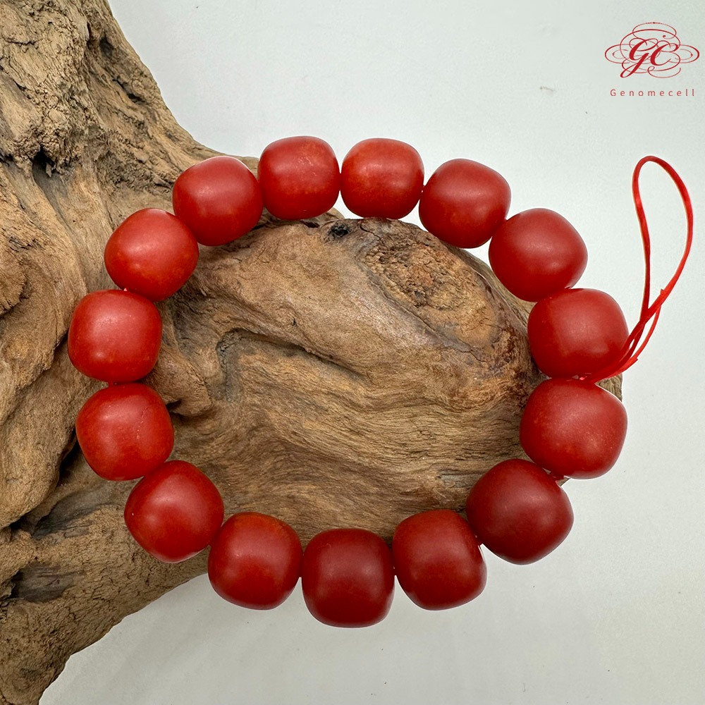 【肌容雪】硃砂單圈手串 編號C21-細節圖7