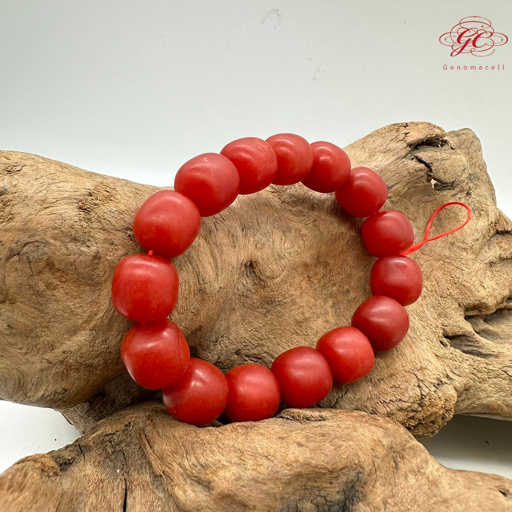 【肌容雪】硃砂單圈手串 編號C21-細節圖9