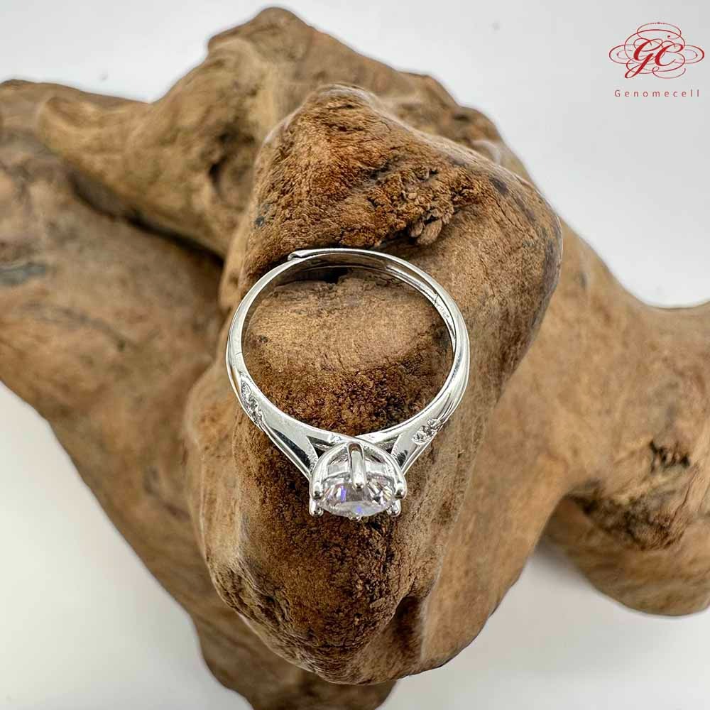 【肌容雪】六爪鑲嵌圓鑽鋯鑽戒指18.4mm#14號 編號D03-細節圖2