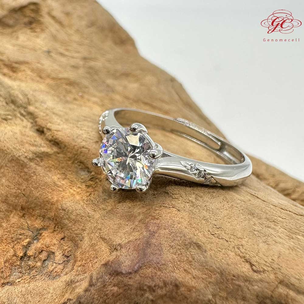 【肌容雪】六爪鑲嵌圓鑽鋯鑽戒指18.4mm#14號 編號D03-細節圖6