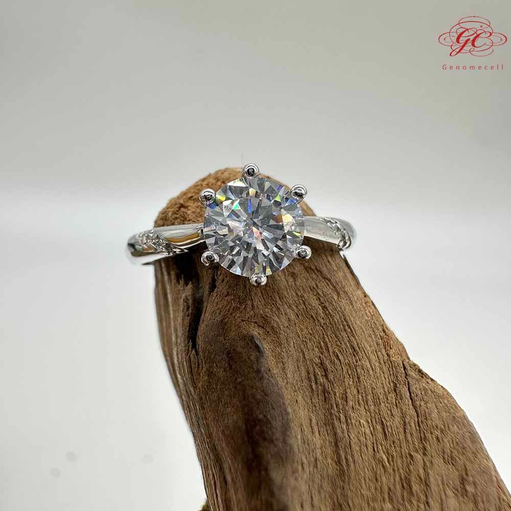 【肌容雪】六爪鑲嵌圓鑽鋯鑽戒指18.4mm#14號 編號D03-細節圖8