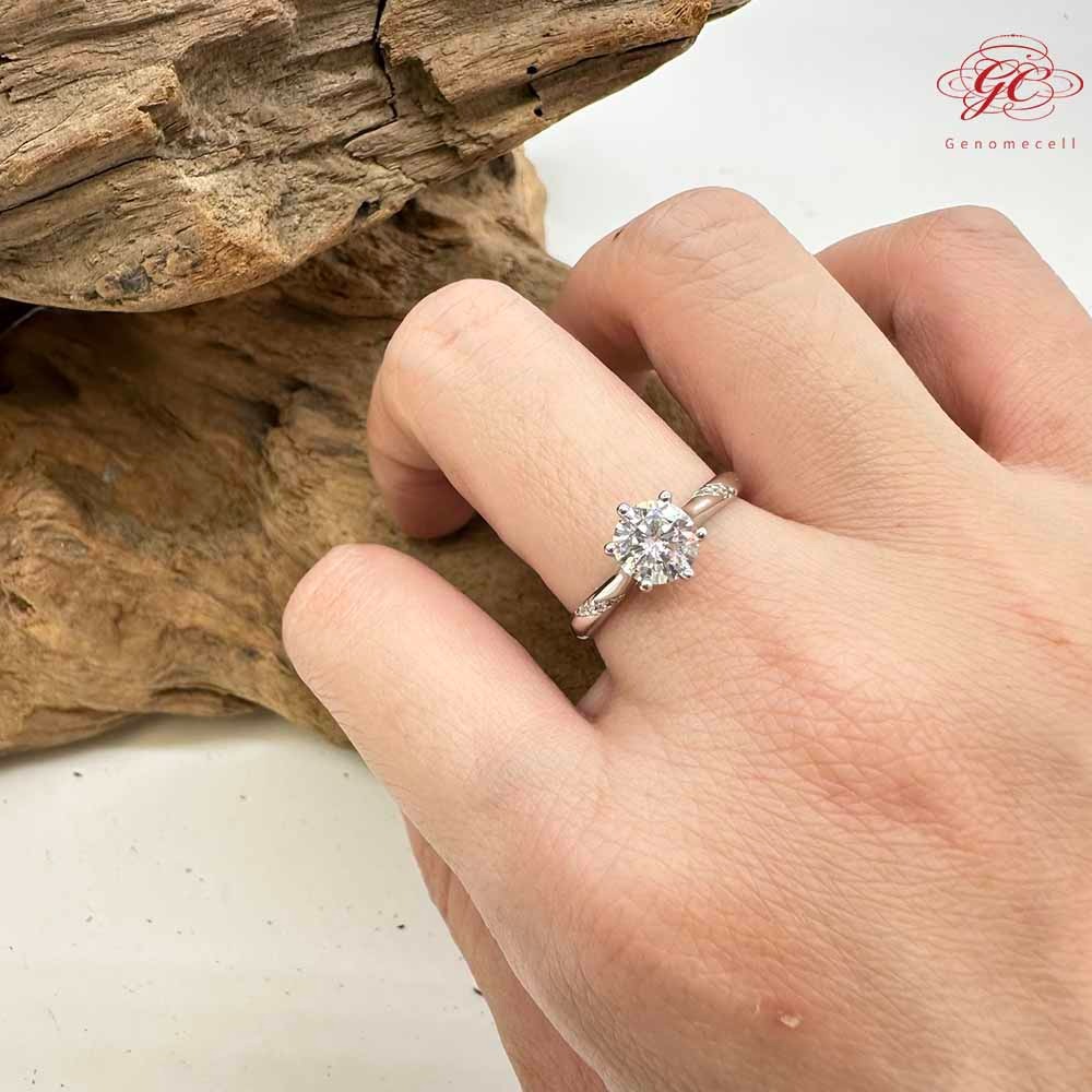 【肌容雪】六爪鑲嵌圓鑽鋯鑽戒指18.4mm#14號 編號D03-細節圖10