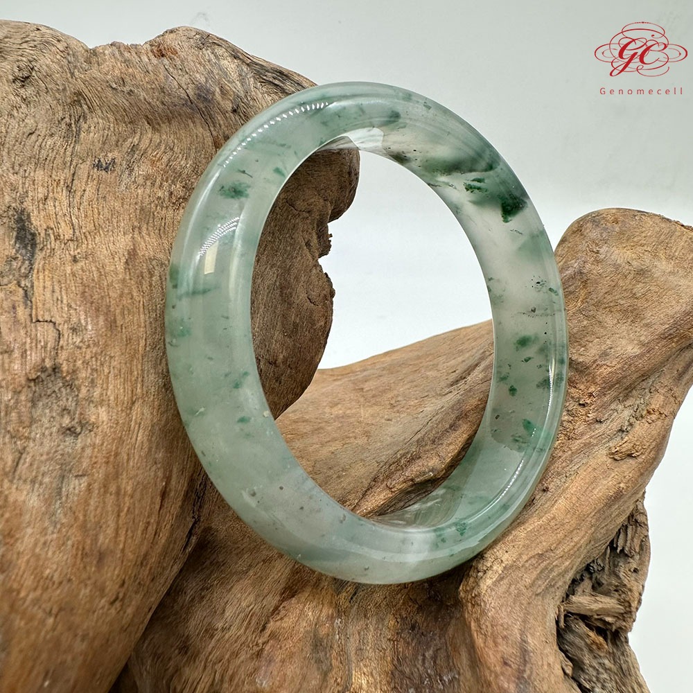 【肌容雪】天然非洲翠-冰雪飄花翠鐲 編號F01-細節圖3