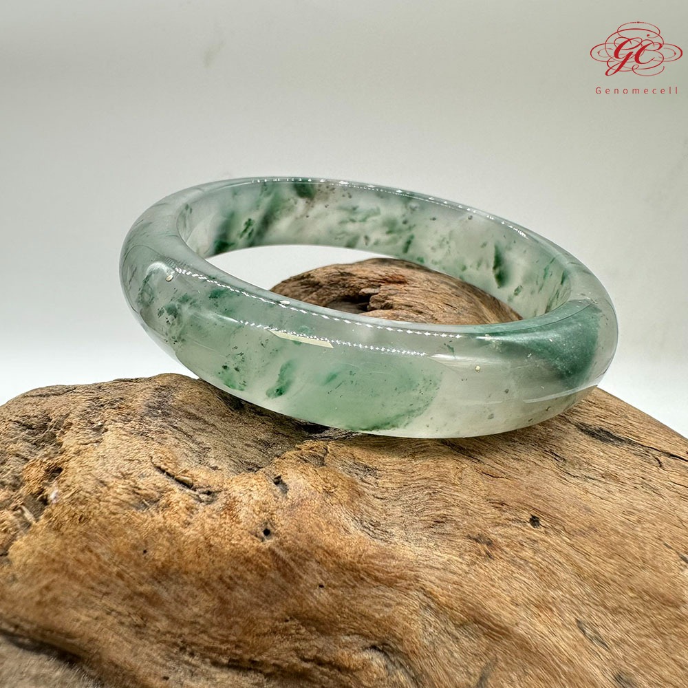 【肌容雪】天然非洲翠-冰雪飄花翠鐲 編號F01-細節圖5