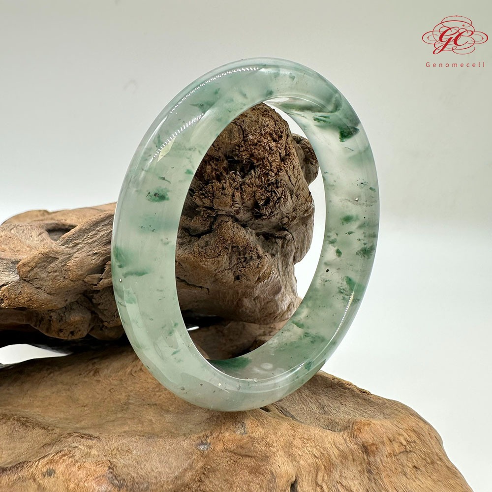 【肌容雪】天然非洲翠-冰雪飄花翠鐲 編號F01-細節圖9