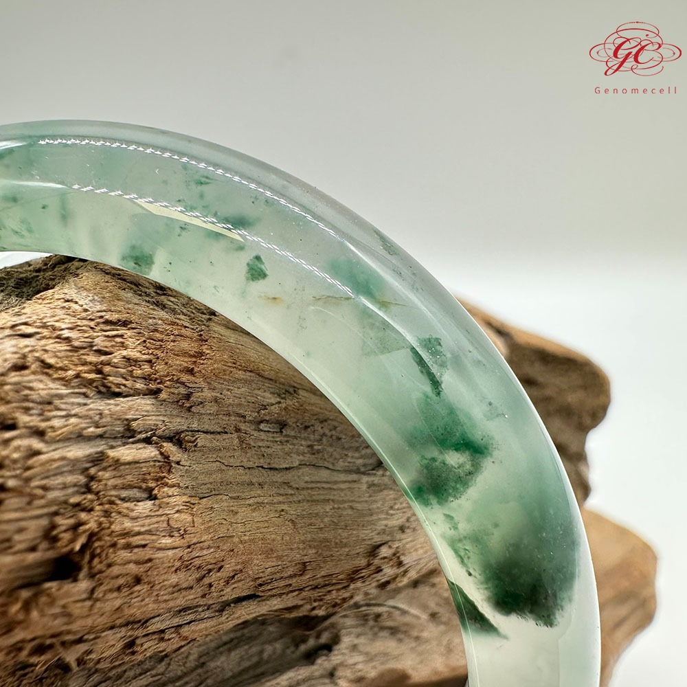 【肌容雪】天然非洲翠-冰雪飄花翠鐲 編號F01-細節圖10