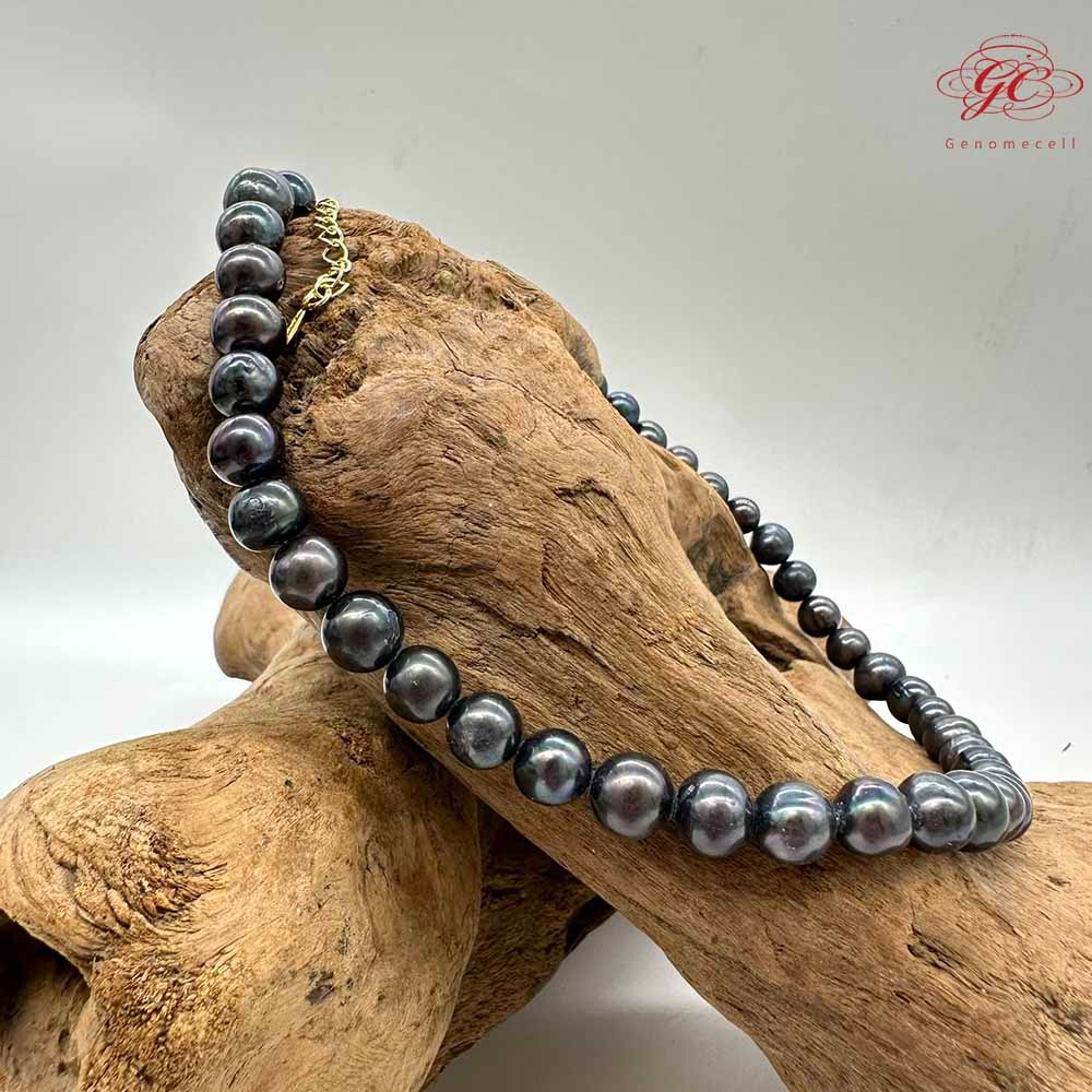 【肌容雪】曜夜沉光天然珍珠愛心造型扣頭鎖骨鍊附收納盒 編號P05-細節圖2