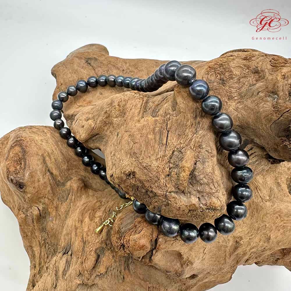 【肌容雪】曜夜沉光天然珍珠愛心造型扣頭鎖骨鍊附收納盒 編號P05-細節圖6