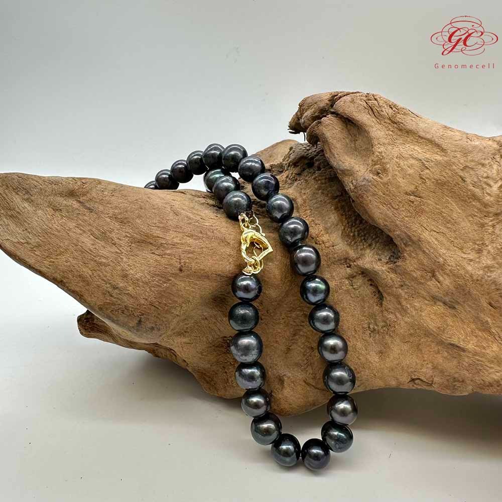 【肌容雪】曜夜沉光天然珍珠愛心造型扣頭鎖骨鍊附收納盒 編號P05-細節圖7