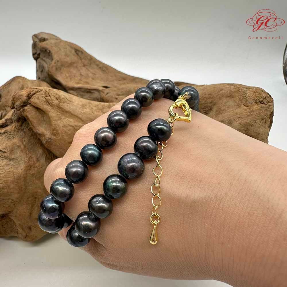 【肌容雪】曜夜沉光天然珍珠愛心造型扣頭鎖骨鍊附收納盒 編號P05-細節圖9