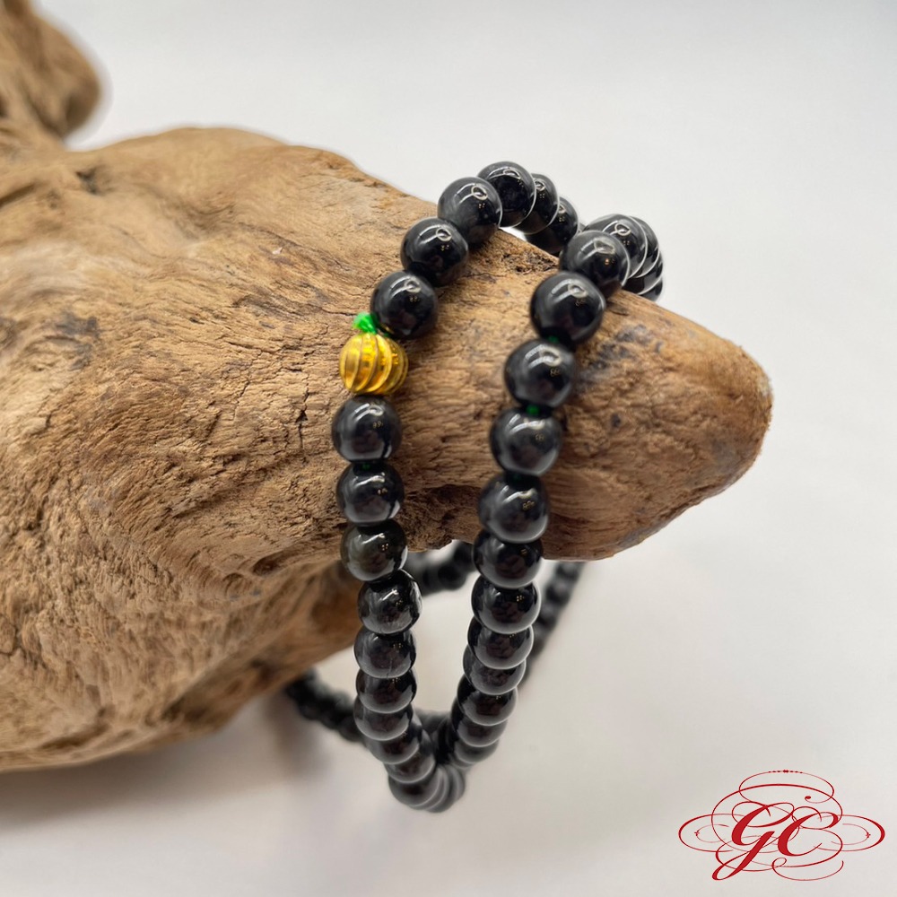 【肌容雪】天然緬甸A貨墨翡翠圓珠串項鍊 編號02-細節圖2