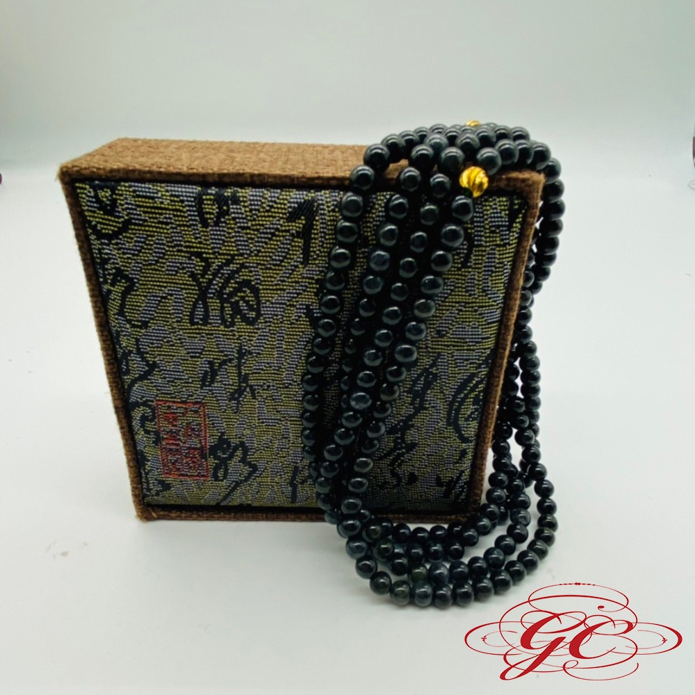 【肌容雪】天然緬甸A貨墨翡翠圓珠串項鍊 編號02-細節圖4