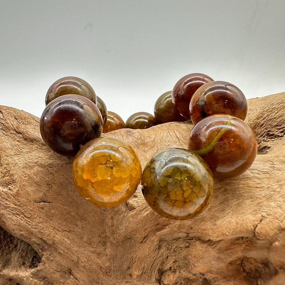 【肌容雪】天然美石琥珀單圈手串 編號B242-細節圖7