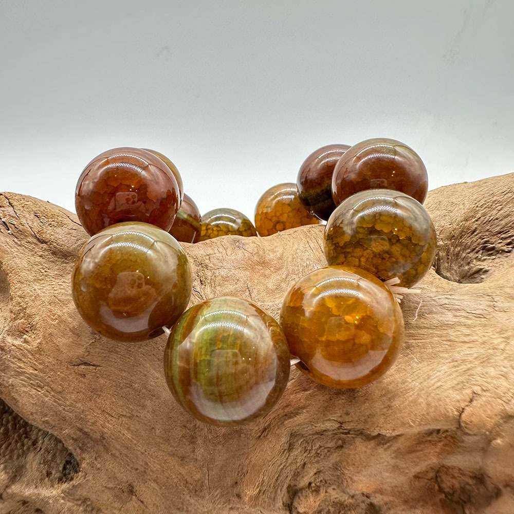 【肌容雪】天然美石琥珀單圈手串 編號B242-細節圖8