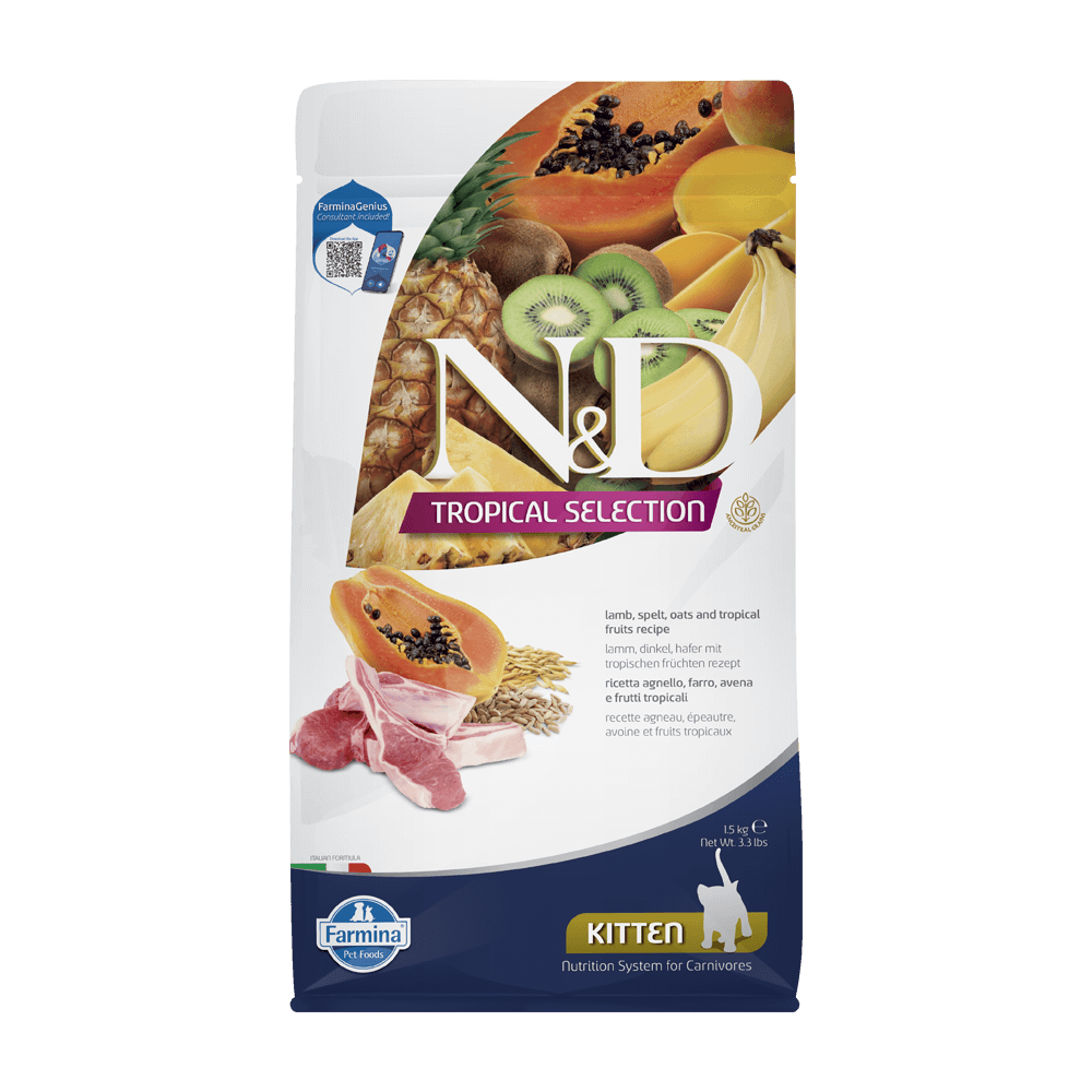 ❤️毛孩食堂❤️1.5KG贈300G(隨品隨機)低升醣主義！法米納ND熱帶水果低穀貓飼料 -/體態/腸胃/結紮-規格圖5