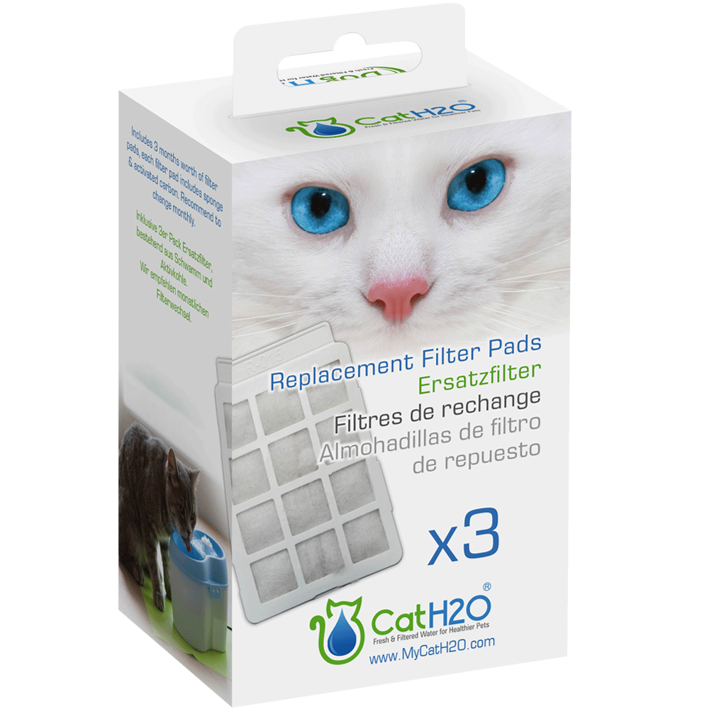 ❤️毛孩食堂❤️Dog&Cat H2O活性碳濾棉/濾芯 飲水機 飲水器(一盒3入) 犬用 貓用-細節圖2