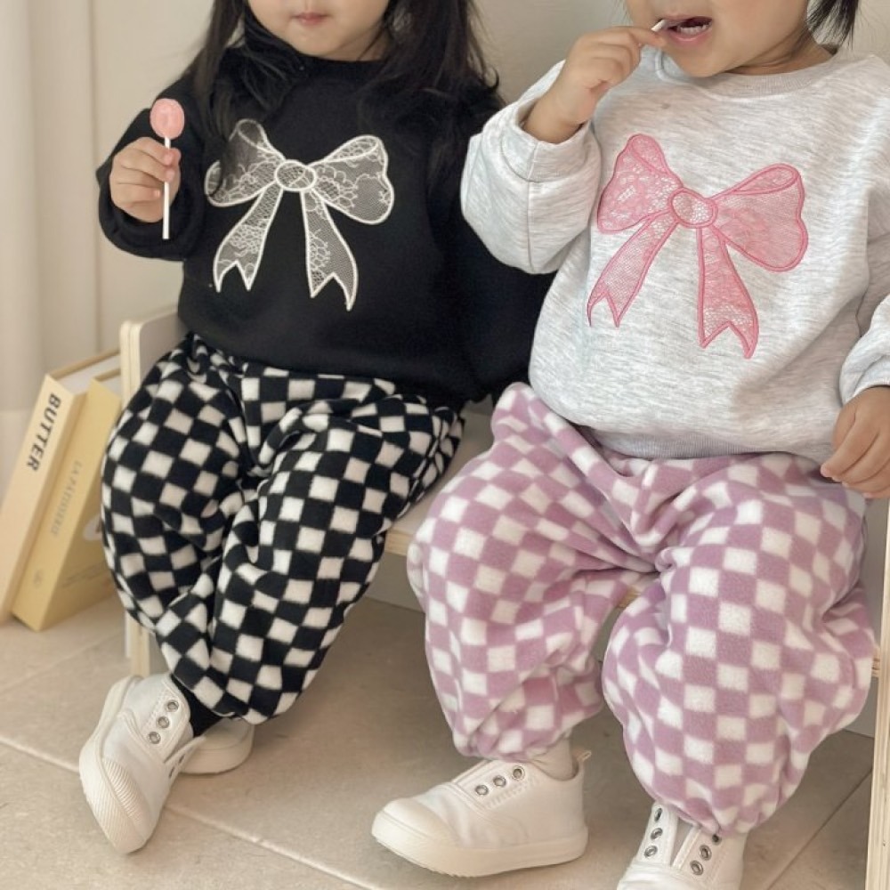 【預購】棋盤格毛料褲 童裝 秋冬 寶寶穿搭 韓國代購 童裝代購-細節圖2