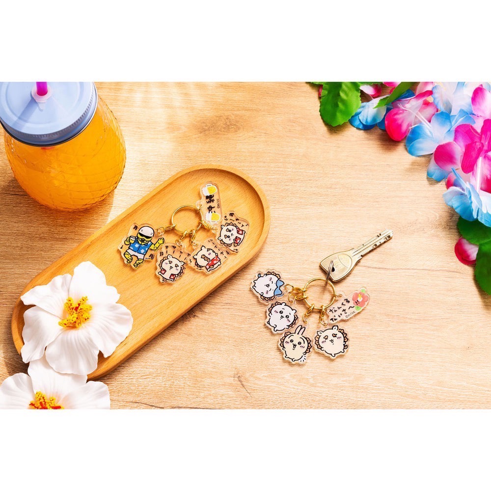 代購日本🇯🇵吉伊卡哇 chiikawa 沖繩風獅爺限定 鑰匙圈 四連吊飾 小八 烏薩奇 獅薩 兔兔-細節圖2