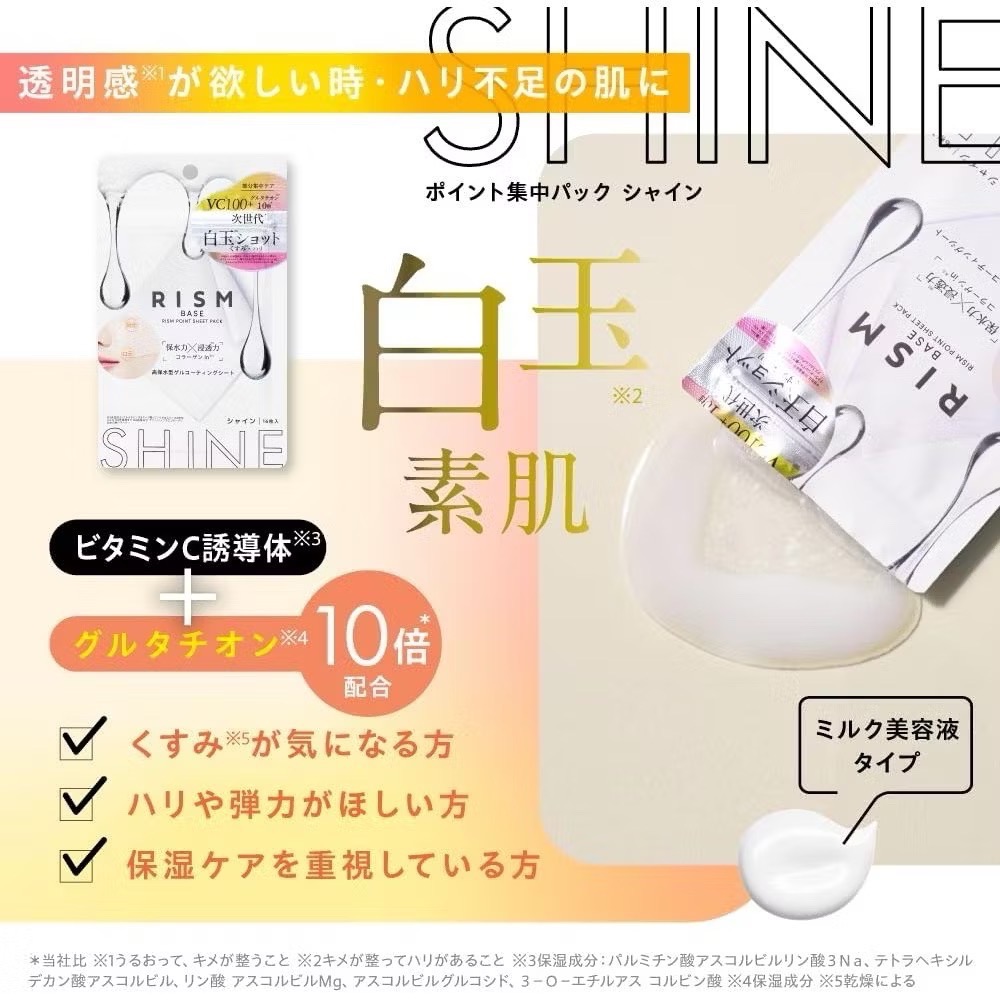代購日本🇯🇵RISM 基礎重點集中面膜 SHINE 美白款 16枚/1包 Kevin老師推薦-細節圖10