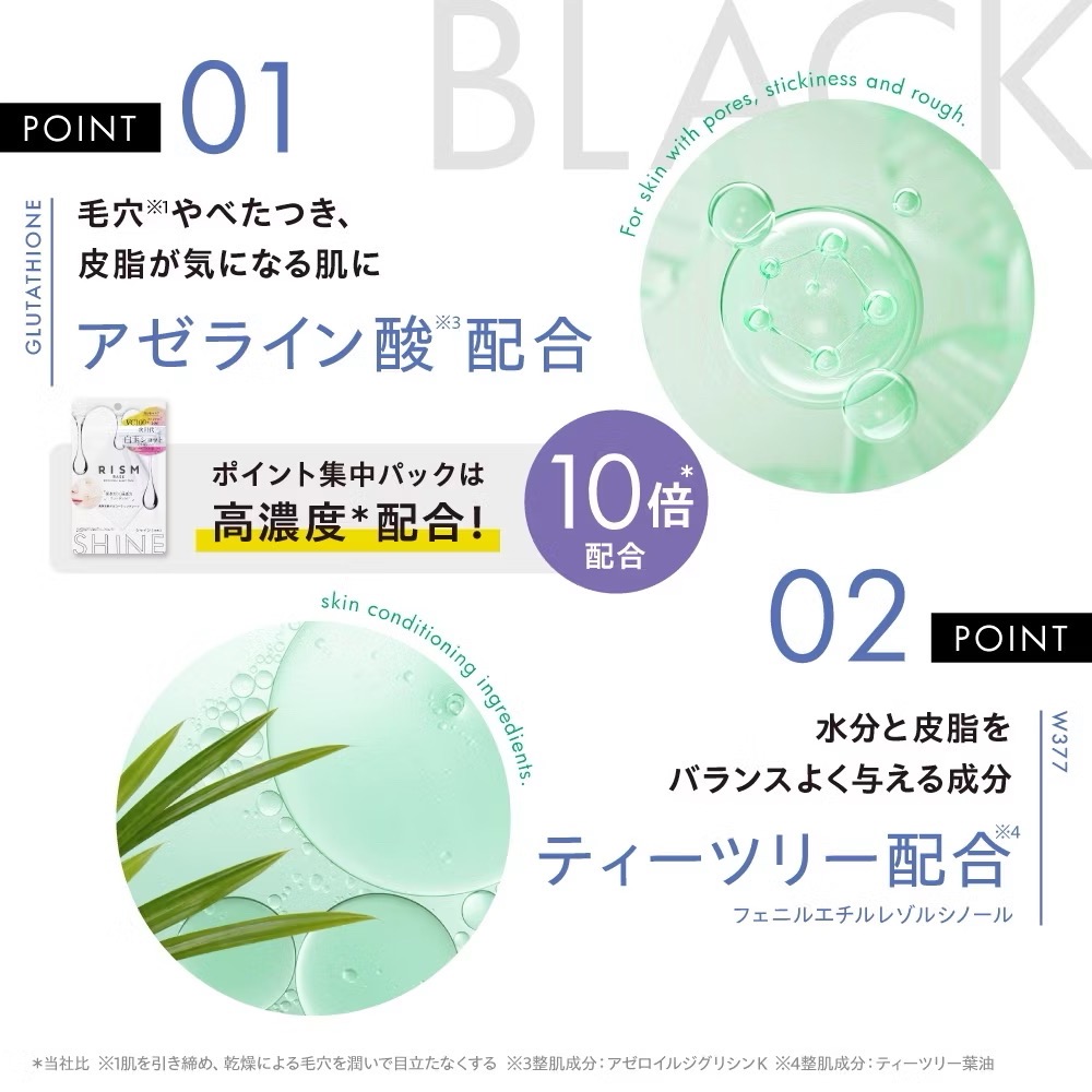 代購日本🇯🇵RISM 基礎重點集中面膜 BLACK 毛穴款 16枚/1包 Kevin老師推薦-細節圖4