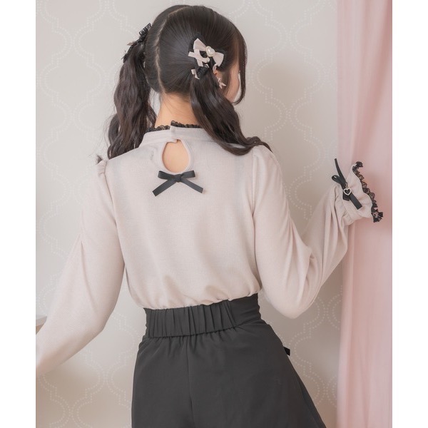 代購日本🇯🇵 ROJITA 閃亮粉色蕾絲蝴蝶結長袖上衣キラキラテレコトップス地雷系ピンク free size-細節圖3