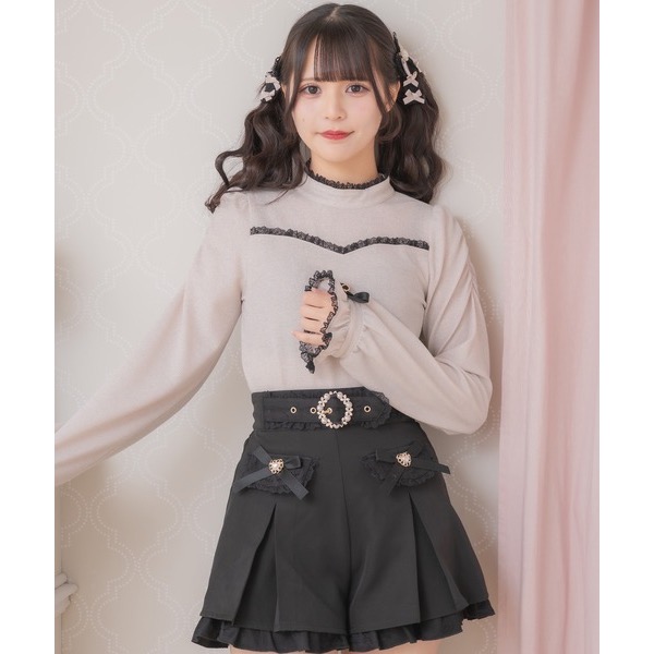 代購日本🇯🇵 ROJITA 閃亮粉色蕾絲蝴蝶結長袖上衣キラキラテレコトップス地雷系ピンク free size-細節圖4