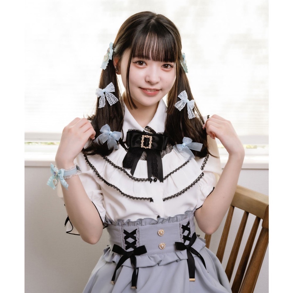 代購日本🇯🇵ROJITA紫色荷葉邊蝴蝶結心形珠寶手鍊フリルリボンハートビジュブレスレット地雷系パープルfree si-細節圖3