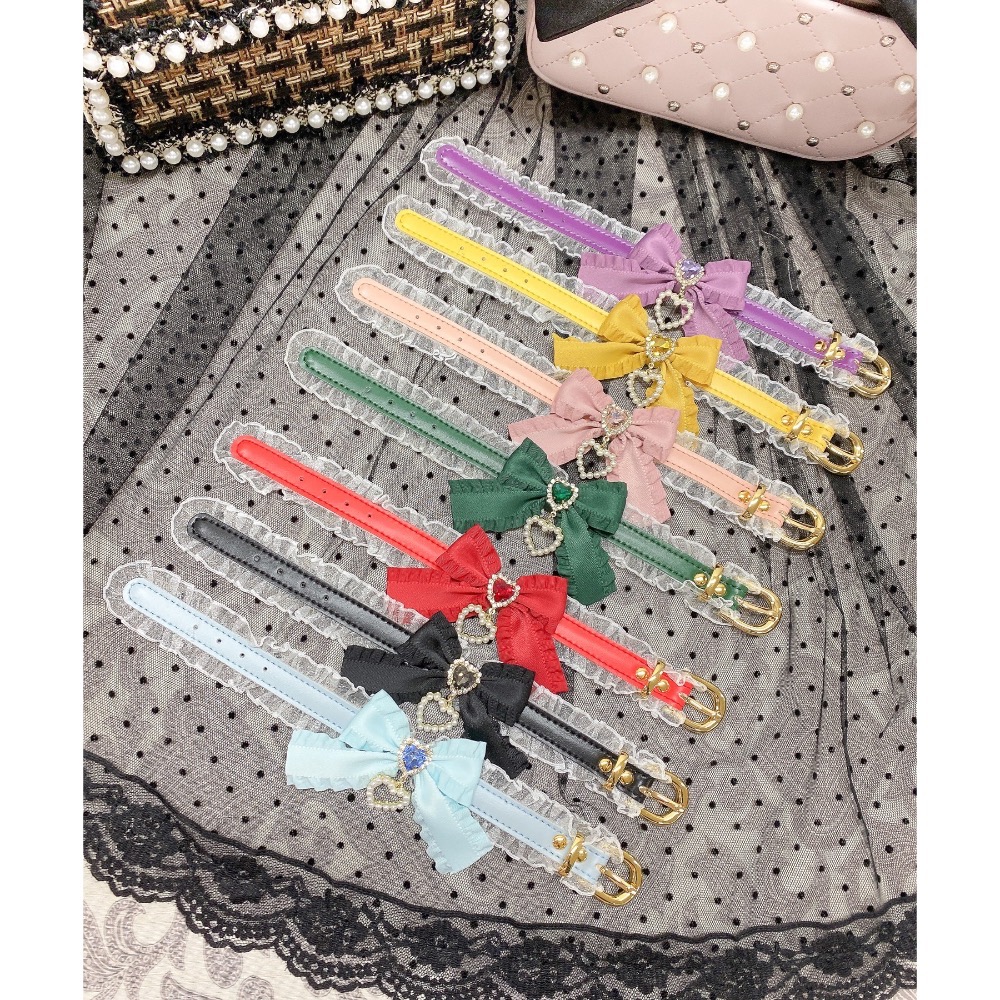 代購日本🇯🇵ROJITA紫色荷葉邊蝴蝶結心形珠寶手鍊フリルリボンハートビジュブレスレット地雷系パープルfree si-細節圖5