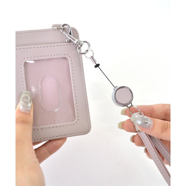 代購日本🇯🇵 SecretDoor 粉色蝴蝶結珍珠證件套 悠遊卡票卡夾 定期入れ パスケース ICカード地雷系ピンク-細節圖3