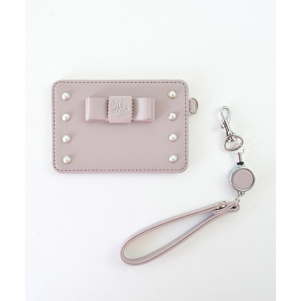 代購日本🇯🇵 SecretDoor 粉色蝴蝶結珍珠證件套 悠遊卡票卡夾 定期入れ パスケース ICカード地雷系ピンク-細節圖4