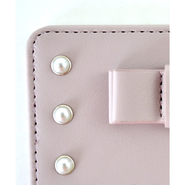 代購日本🇯🇵 SecretDoor 粉色蝴蝶結珍珠證件套 悠遊卡票卡夾 定期入れ パスケース ICカード地雷系ピンク-細節圖8