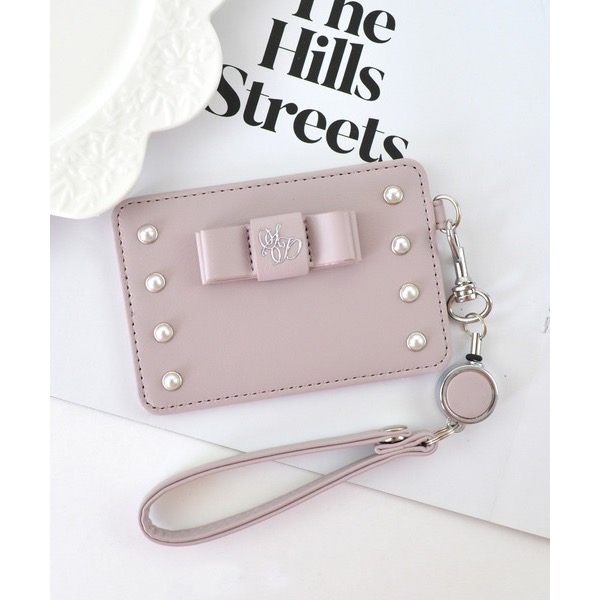 代購日本🇯🇵 SecretDoor 粉色蝴蝶結珍珠證件套 悠遊卡票卡夾 定期入れ パスケース ICカード地雷系ピンク-細節圖9
