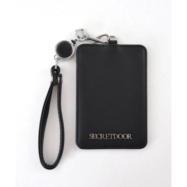代購日本🇯🇵SecretDoor黑色證件套悠遊卡票卡夾附吊飾蕾絲珍珠蝴蝶結心形鍊 定期入れパスケースICカード地雷系-細節圖2