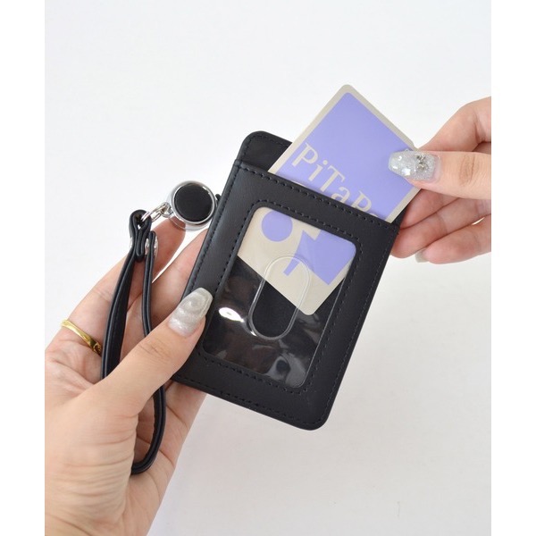 代購日本🇯🇵SecretDoor黑色證件套悠遊卡票卡夾附吊飾蕾絲珍珠蝴蝶結心形鍊 定期入れパスケースICカード地雷系-細節圖5
