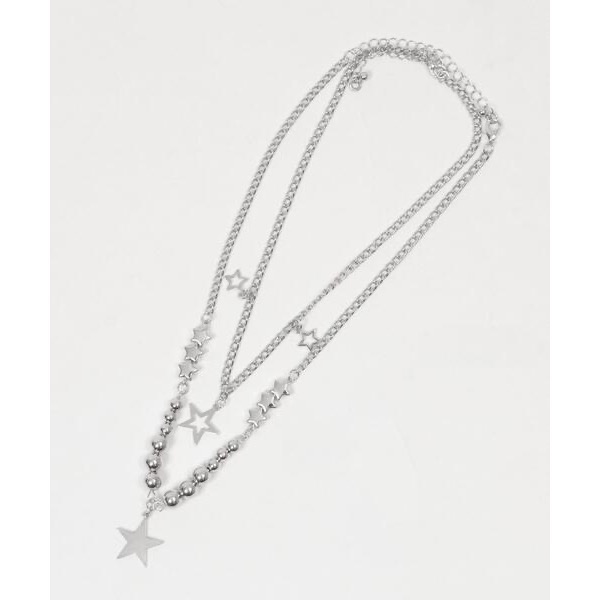 代購日本🇯🇵 WEGO 銀色星形多層項鍊スターレイヤードネックレス地雷系シルバー free size-細節圖2