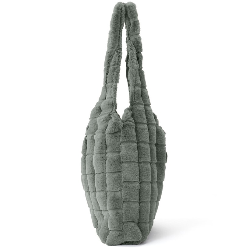 代購日本🇯🇵GRL新款黑色毛皮方形手提肩背包ファースクエアトートバッグ[tr685] ブラックfree size-細節圖3