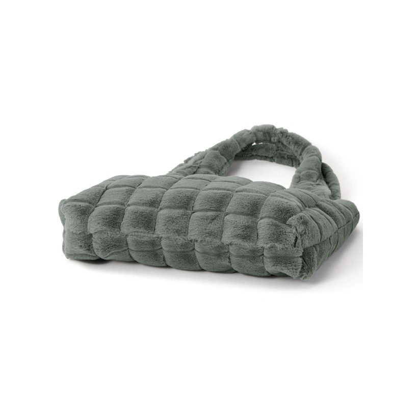 代購日本🇯🇵GRL新款黑色毛皮方形手提肩背包ファースクエアトートバッグ[tr685] ブラックfree size-細節圖4