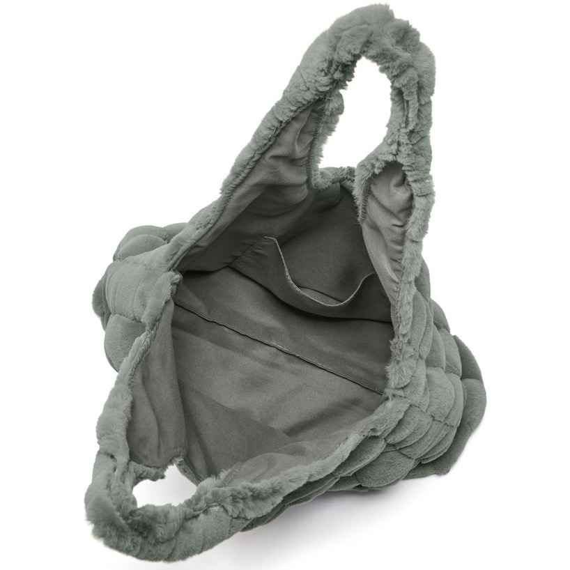 代購日本🇯🇵GRL新款黑色毛皮方形手提肩背包ファースクエアトートバッグ[tr685] ブラックfree size-細節圖5