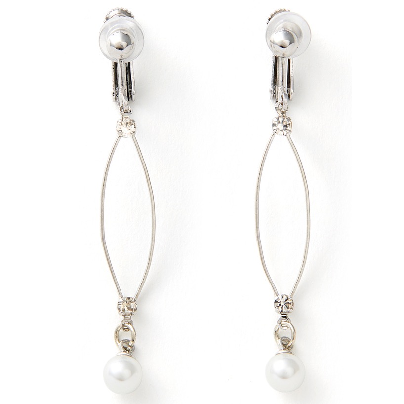 代購日本🇯🇵GRL新款 三上悠亞 銀色夾式 圓形環狀珍珠氣質耳環ラウンドフープパールイヤリング[tu1389] シル-細節圖2