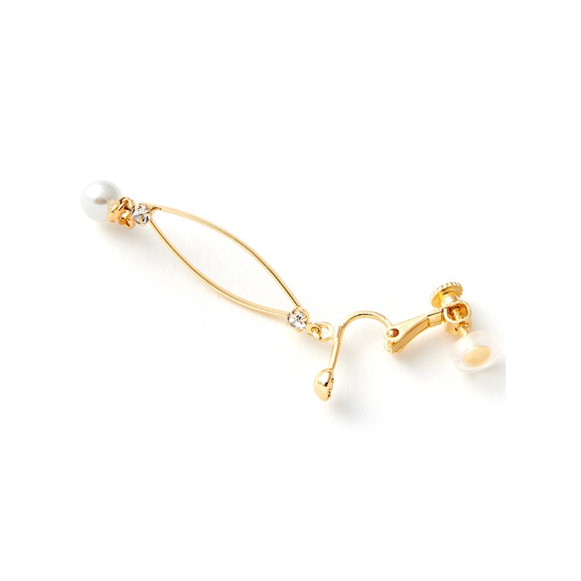 代購日本🇯🇵GRL新款 三上悠亞 銀色夾式 圓形環狀珍珠氣質耳環ラウンドフープパールイヤリング[tu1389] シル-細節圖3